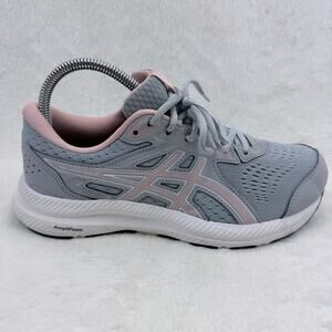 ASICS Gel Contend 8 Womens Running Shoes Gray Pink Size 7.5 Wide D Cushion